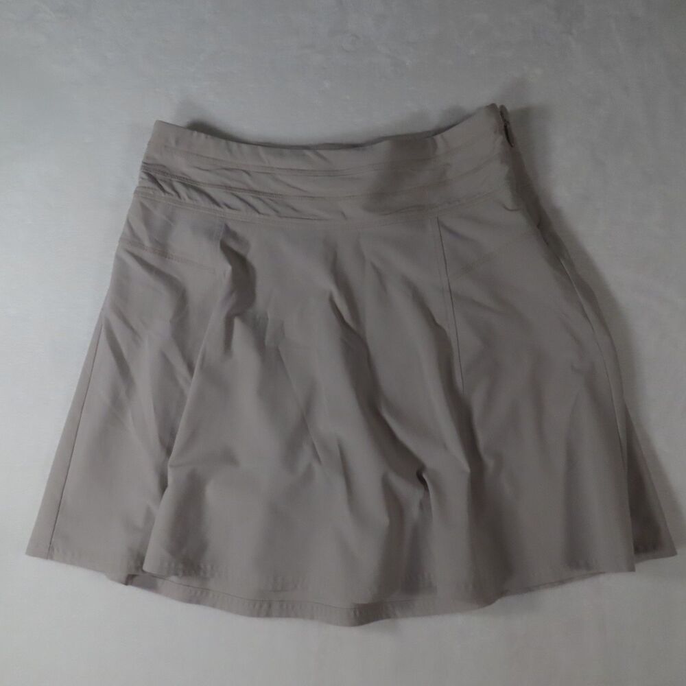 Athleta All Day Skort Size 2 Light Gray Hiking Golf Athletic Skirt Shorts Pocket